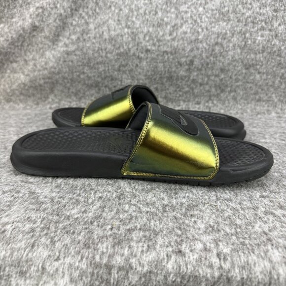✅Mens 8 NIKE AIR BENASSI JDI ELECTRO GRN SLIDES Casual Comfort Summer Shoes - Picture 10 of 13